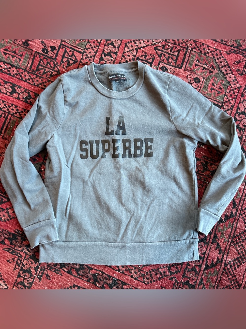 Madewell x Sezane La Superbe Grey Crewneck Sweatshirt medium